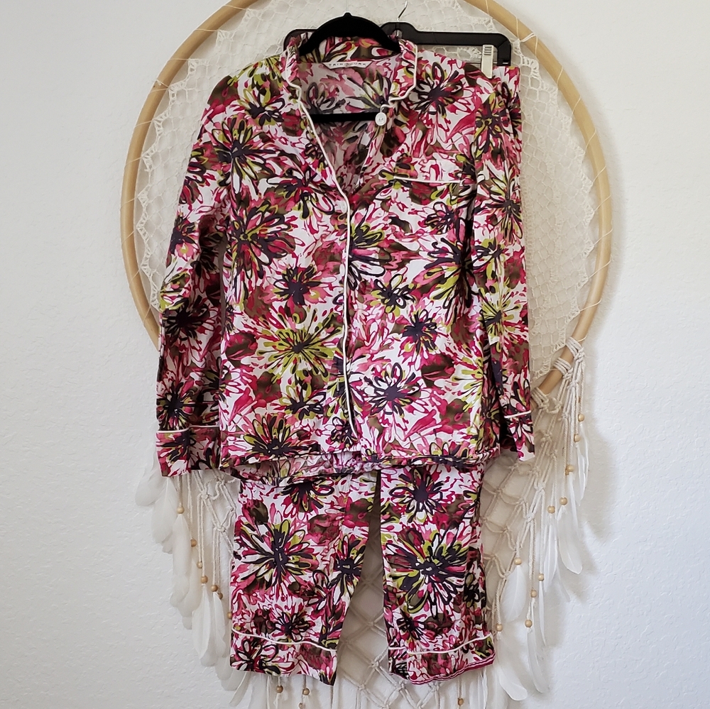 Trina Turk 100% Cotton Floral Pajama PJ Set Size M